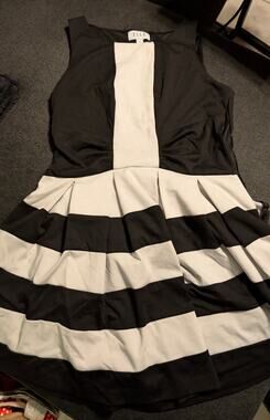 Black and White Fit-and-Flare Dress Size Small